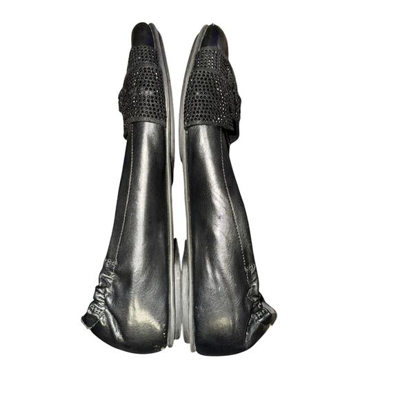 Fitflop Twiss Crystal Ballet Flats Women's Sz 8 Black Faux Leather Comfort Shoes - Picture 7 of 9